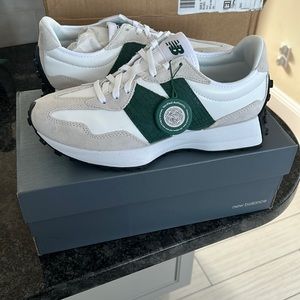 Size 9 woman - green white and gray 327 new balances